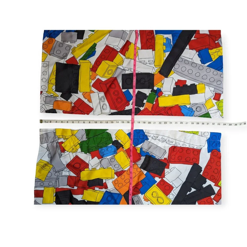 Lego Inspired Handmade Set of 2 Window Valance